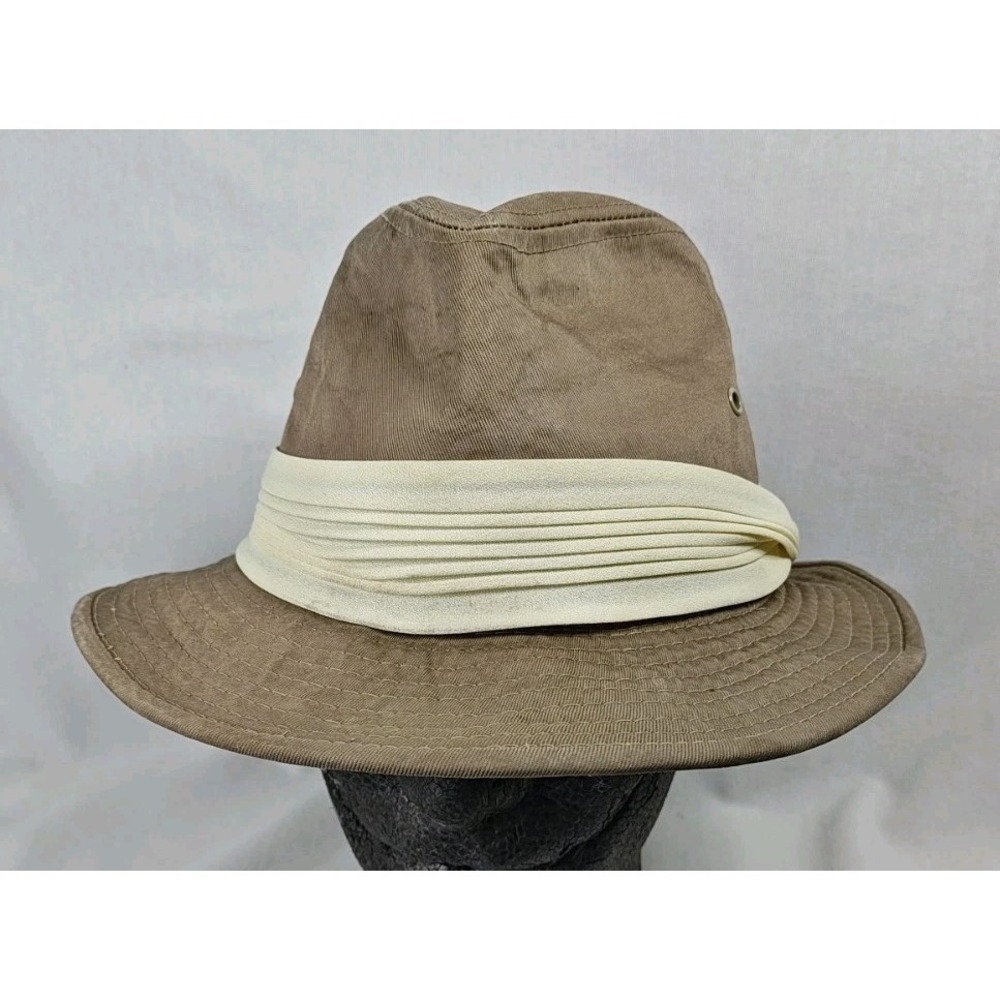 Dorfman Pacific Stockton CA Tan Fedora Hat Size 7‎ 1/4 - 7 3/8 Men's Vintage DPC